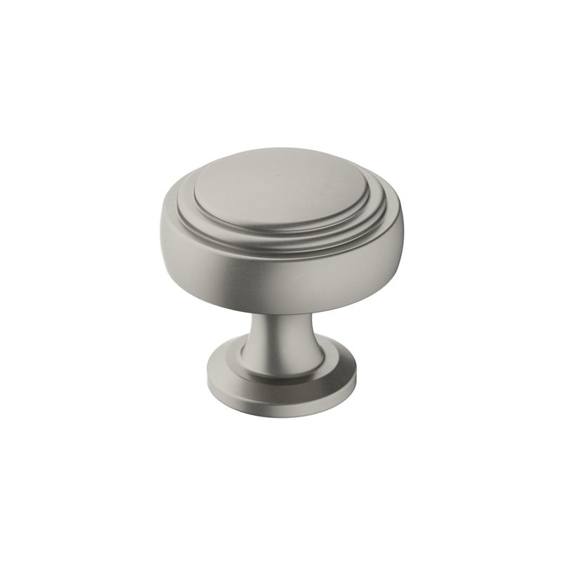 Amerock | Cabinet Knob | Satin Nickel | 1-1/4 Inch (32 Mm) Diameter | Winsome | 1 Pack | Drawer Knob | Cabinet Hardware - Image 1