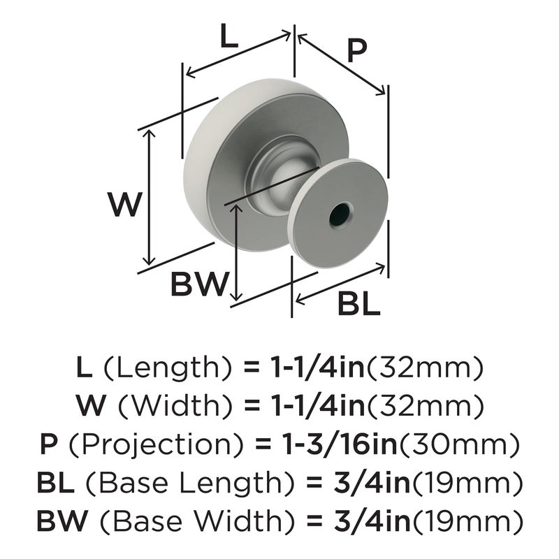 Amerock | Cabinet Knob | Satin Nickel | 1-1/4 Inch (32 Mm) Diameter | Winsome | 1 Pack | Drawer Knob | Cabinet Hardware - Image 4