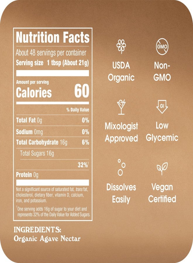 IN THE RAW Organic Agave In The Raw Light Agave Nectar, 36 oz., Made With Blue Agave From Mexico, USDA Organic, Non-GMO Project Verified, Kosher Vegan and Low Glycemic Index - Image 4