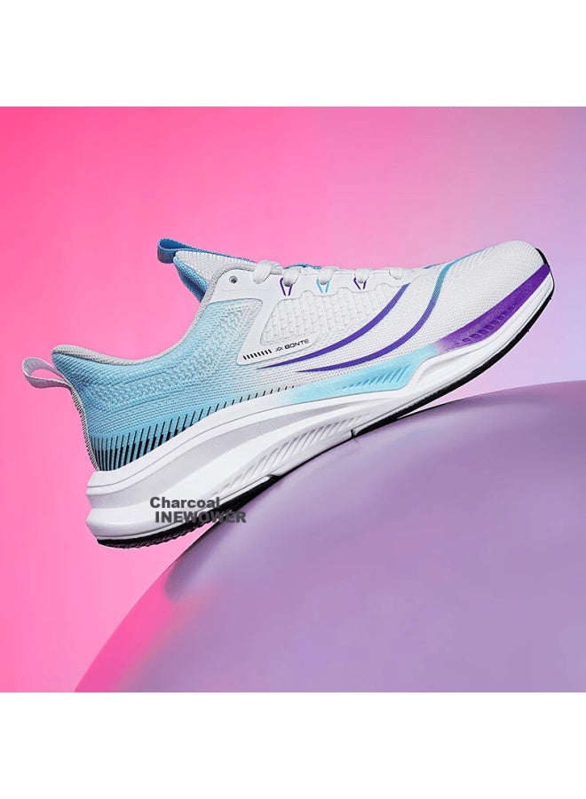 BANGTE Bont Men's Sports Shoes Comfortable Durable Breathable Non-slip Casual Running Shoes White Purple Size 35 - Image 4