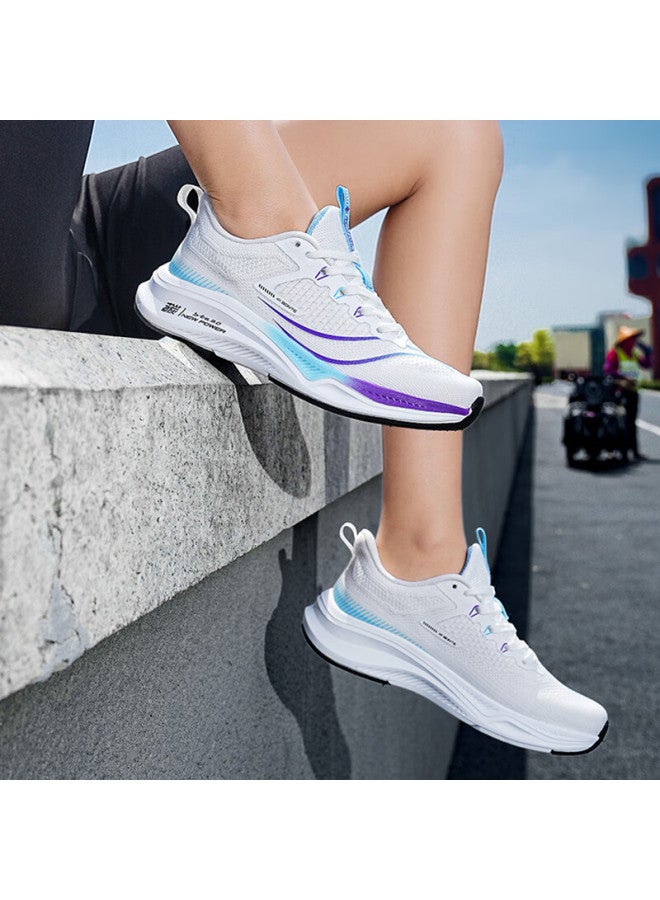 BANGTE Bont Men's Sports Shoes Comfortable Durable Breathable Non-slip Casual Running Shoes White Purple Size 35 - Image 2