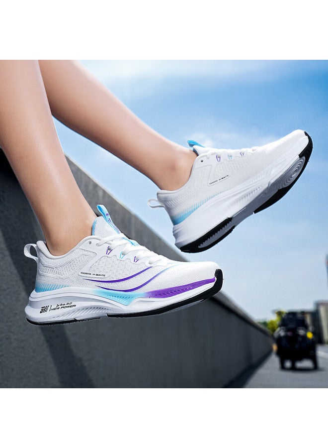 BANGTE Bont Men's Sports Shoes Comfortable Durable Breathable Non-slip Casual Running Shoes White Purple Size 35 - Image 3