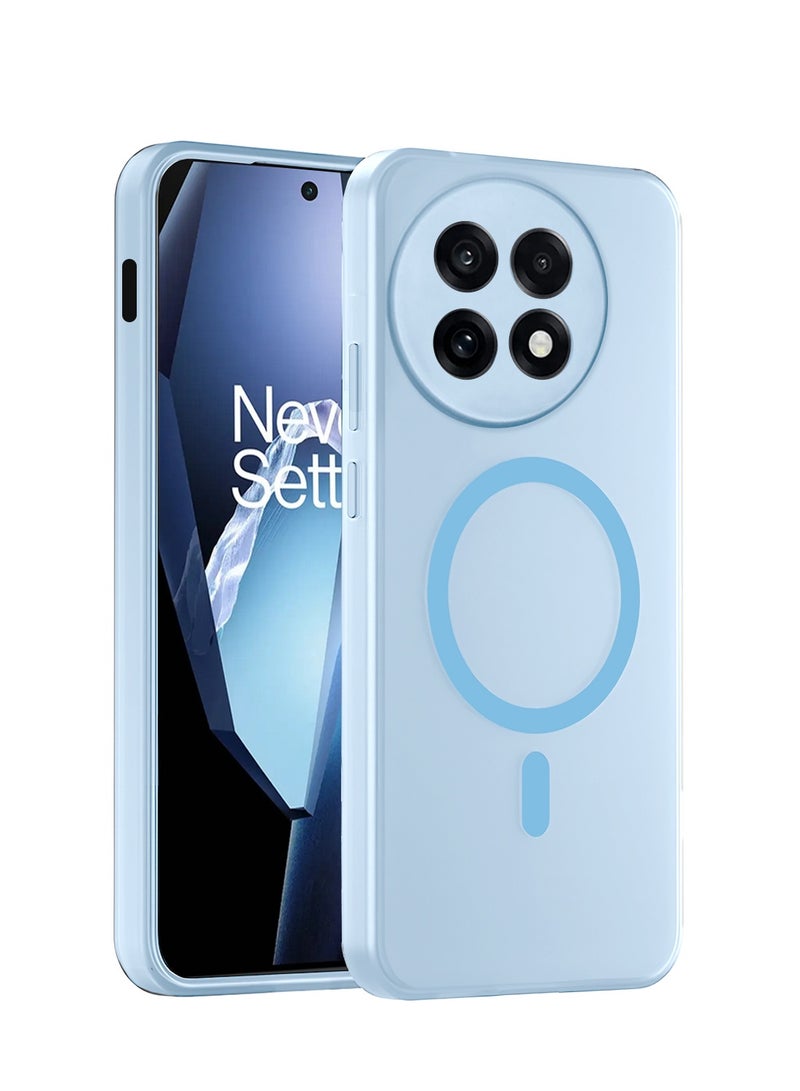 Wtech OnePlus 13R 5G 2025 Hybrid Translucent Magsafe with Magnetic Charging Raised Camera Lips Elegant Look Case Cover (MCMPMN) - Sky Blue - Image 1
