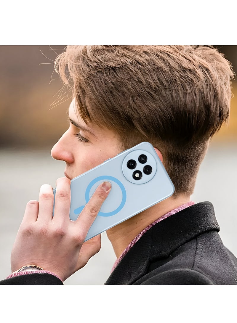 Wtech OnePlus 13R 5G 2025 Hybrid Translucent Magsafe with Magnetic Charging Raised Camera Lips Elegant Look Case Cover (MCMPMN) - Sky Blue - Image 5