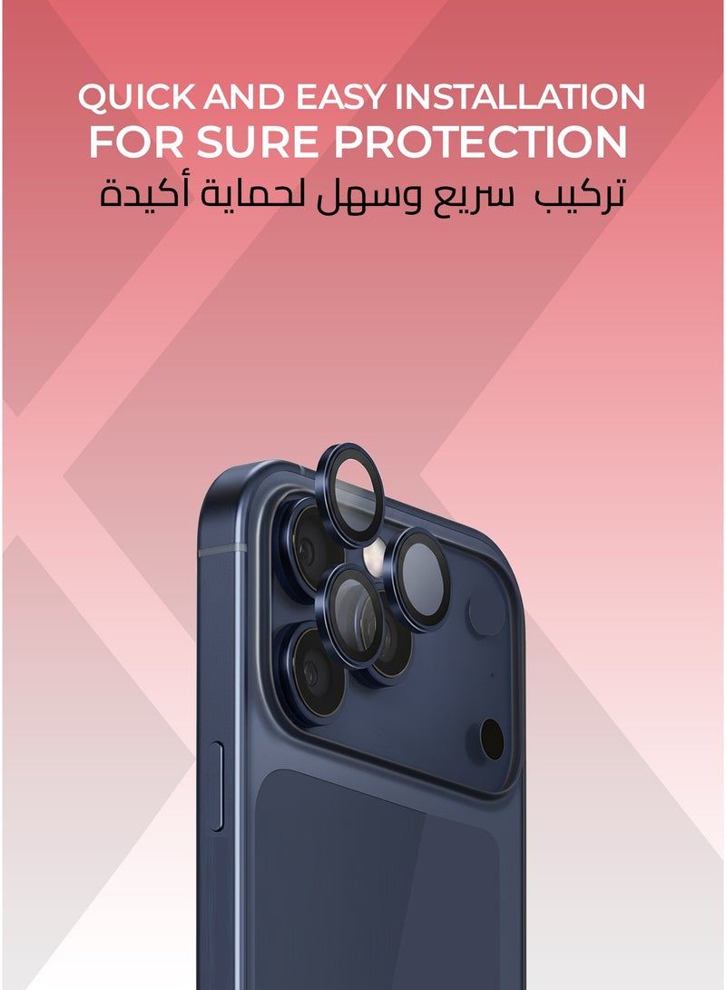 Xonda IPhone 17 Pro/Pro Max Camera Lens Protector, Blue Color - HD Clarity, Easy and Precise Installation, Scratch Resistant,2-Pieces . - Image 3