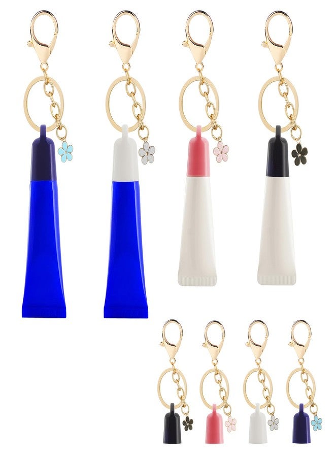 Beofinest 4 PCS Keychain Cap for Aquaphor 0.35 oz Lip Balm, Keychain Holder for Aquaphor Lip Repair-Polypropylene Cap Accessory, Leak-Proof Design with Portable Replacement Cap (4PCS(White+Black+Pink+Blue)) - Image 1