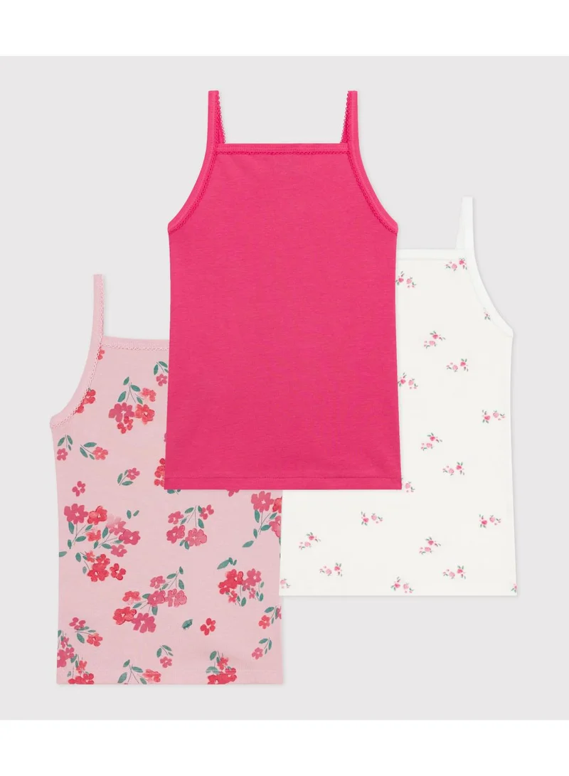 Petit Bateau Pack of strappy floral-print cotton vests