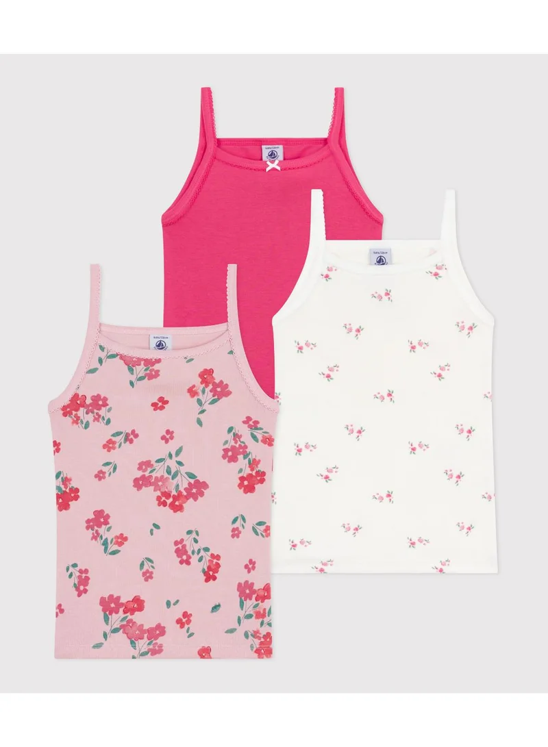 Petit Bateau Pack of strappy floral-print cotton vests
