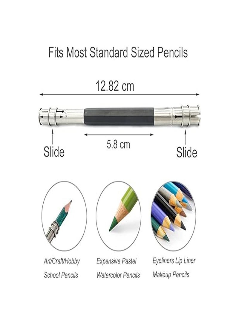 Adjustable Dual Head Pencil Extender Holder Pencil Lengthener Pencil Saver Eco Friendly for Art Craft Hobby School Office Makeup Pencil Eyeliner Color Pencil Sketch Write Drawing Tool-1 PCS - Image 3
