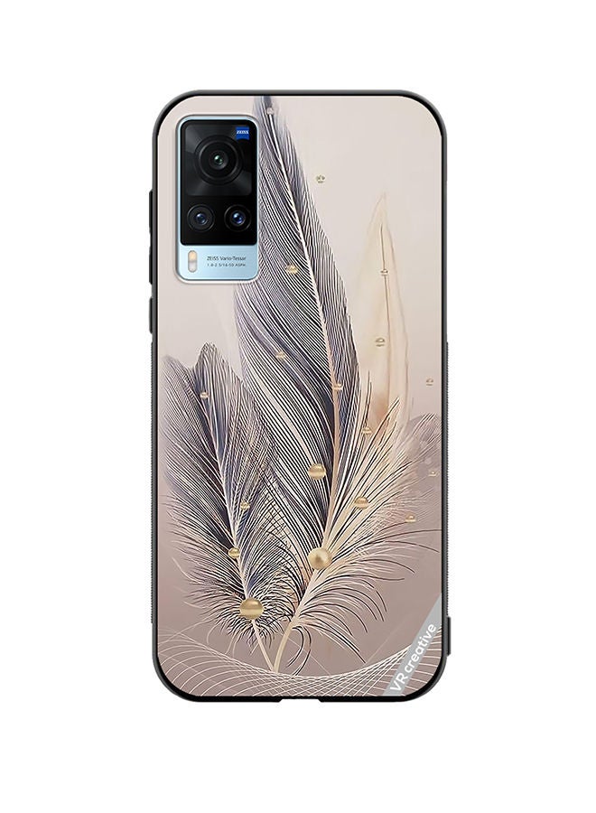 VR CREATIVE Protective Case Cover For Vivo X60 Feather Leaf Art Design Multicolour - Image 1