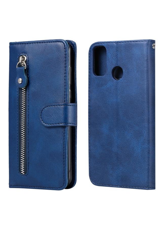 زبون - جراب لهاتف Huawei Honor 9X Lite جراب جلدي أنيق من جلد العجل بسحاب أفقي مع حامل وفتحات للبطاقات ووظيفة المحفظة - Image 1