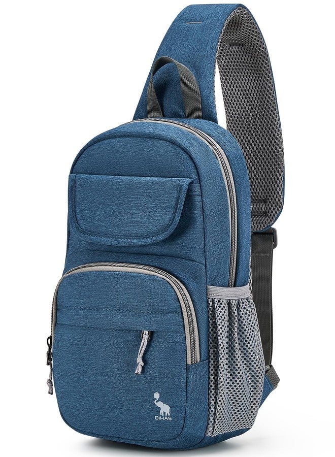 OIWAS Sling Bag Crossbody Backpack for Men, One Strap Backpack Hiking Daypack Chest Bag for Women Large Capacity Water Resistant Shoulder Chest Bags (blue) - Image 1