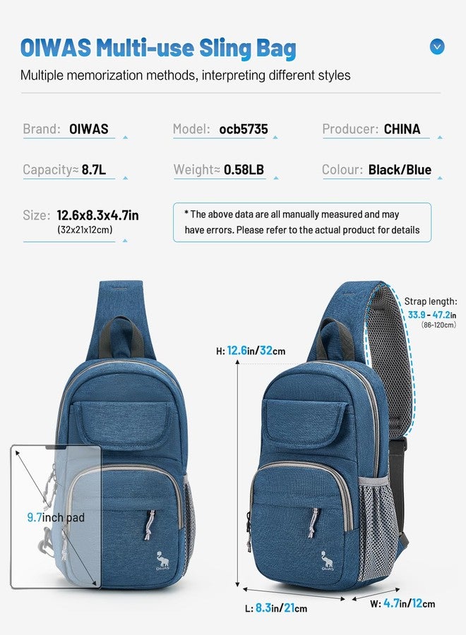 OIWAS Sling Bag Crossbody Backpack for Men, One Strap Backpack Hiking Daypack Chest Bag for Women Large Capacity Water Resistant Shoulder Chest Bags (blue) - Image 5