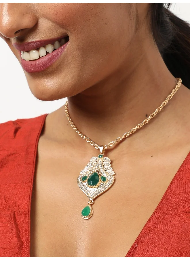 سوهي قلادة من الحجر المصمم مطلية بالذهب