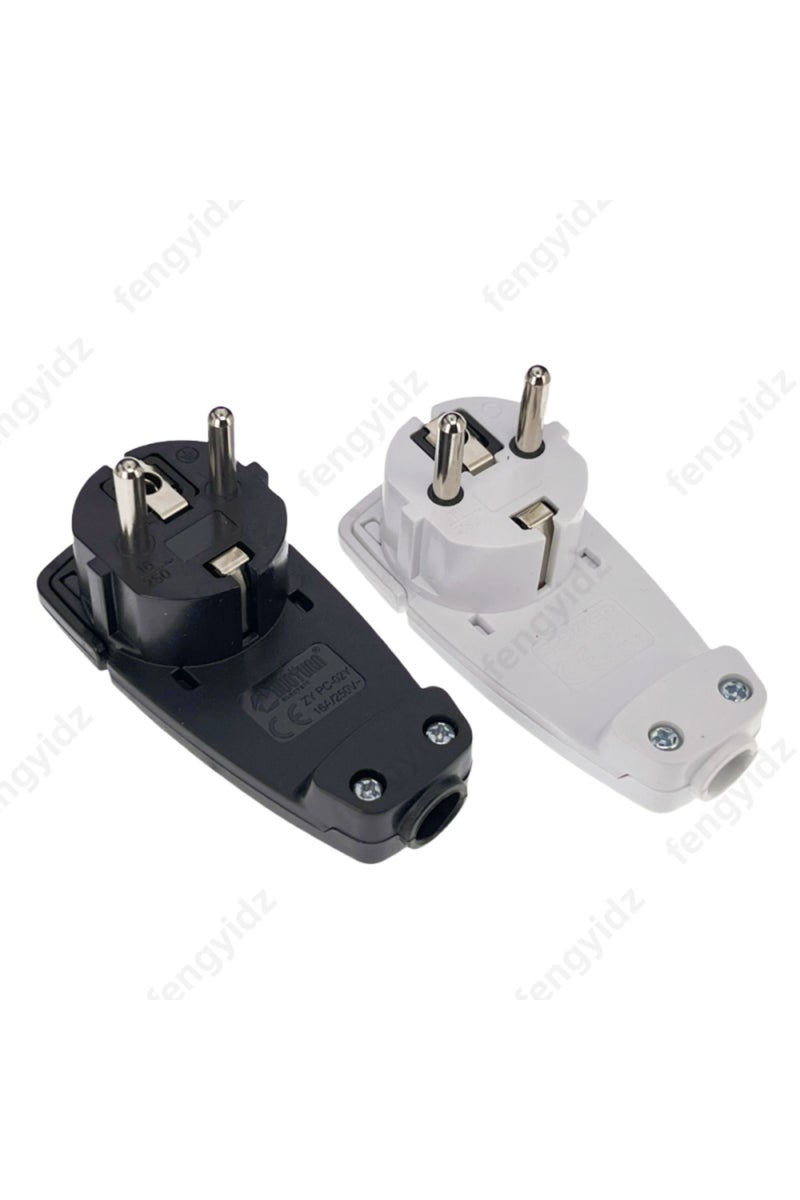 إيروريكس قطعتان من قابس شوكو الأبيض المائل المسطح، قابس شوكو مسطح 250 فولت (16 أمبير)، قابس شوكو، شوكو - Image 1