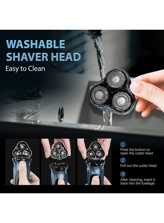 SEJOY Electric Razor for Men, Mens Electric Shavers, Rechargeable Electric Razor Shaving Machines, with Pop-up Trimmer, 1 Hour Fast Charging, 3D Floating Head, LCD Power Indicator - Image 5