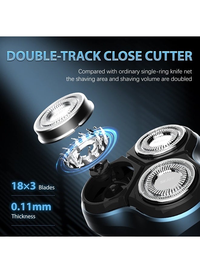 SEJOY Electric Razor for Men, Mens Electric Shavers, Rechargeable Electric Razor Shaving Machines, with Pop-up Trimmer, 1 Hour Fast Charging, 3D Floating Head, LCD Power Indicator - Image 2