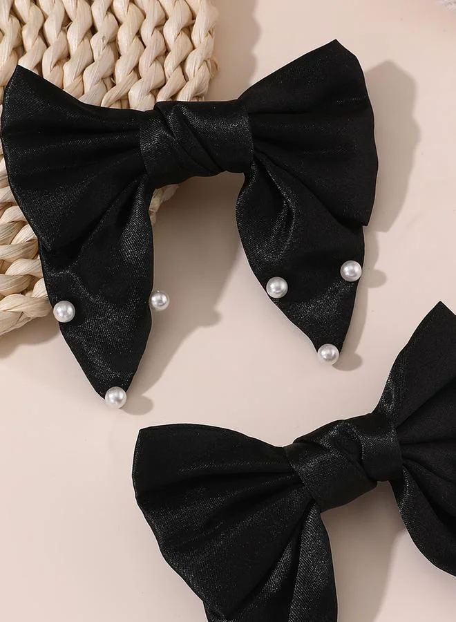 Take Two Set of 2 - Pearl Bow Hair Clips