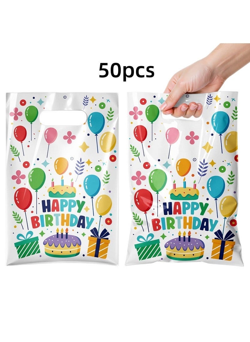 Balloon World 50pcs Birthday Party Gift Bags, Gift Packaging Bag Reusable Party Favor Bags with Handles, Gift Bag Candy Treat Bag for Baby Shower  Birthday Supplies 16cm*25cm - Image 2