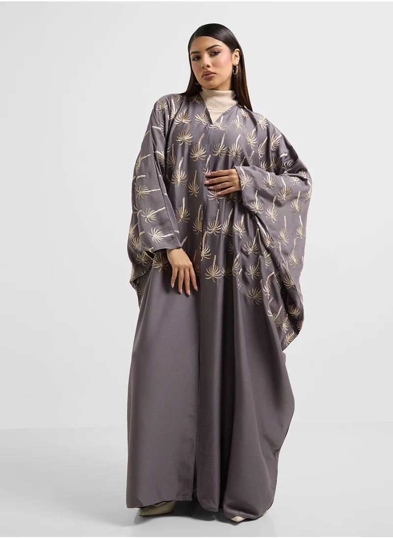 hayas closet V-Neck Cape Sleeve Abaya