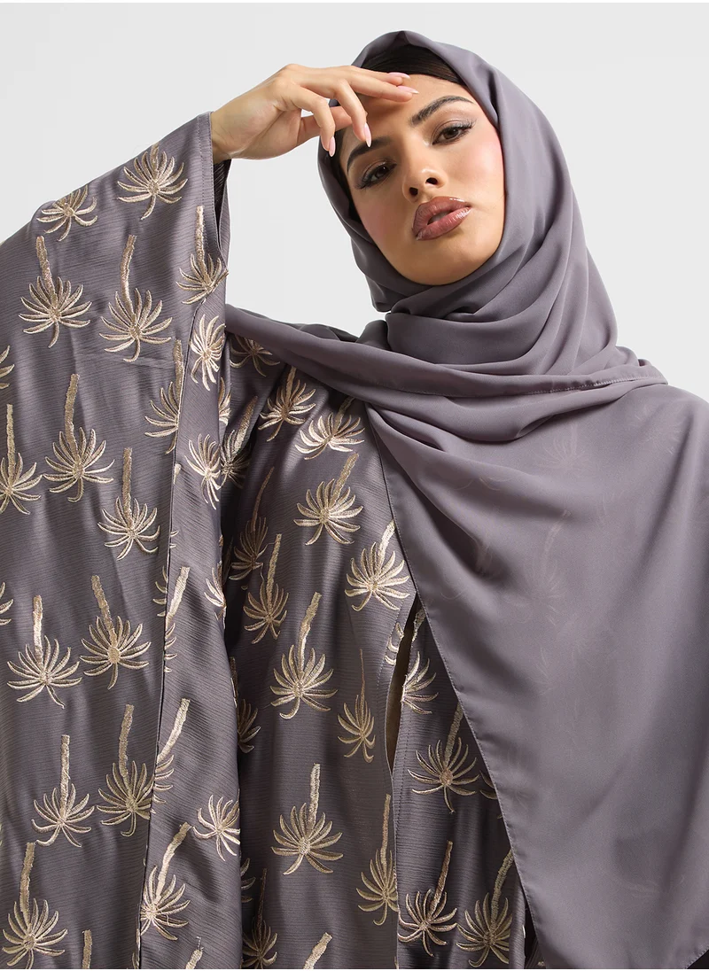 hayas closet V-Neck Cape Sleeve Abaya