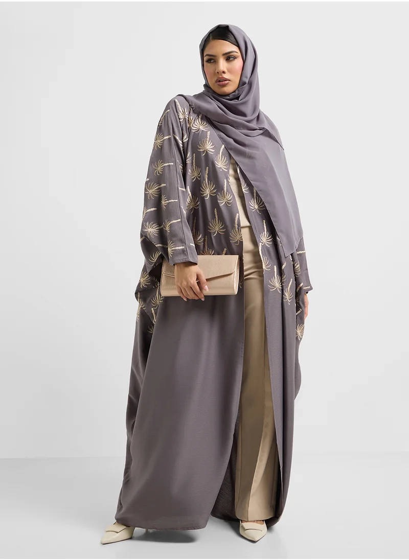 hayas closet V-Neck Cape Sleeve Abaya