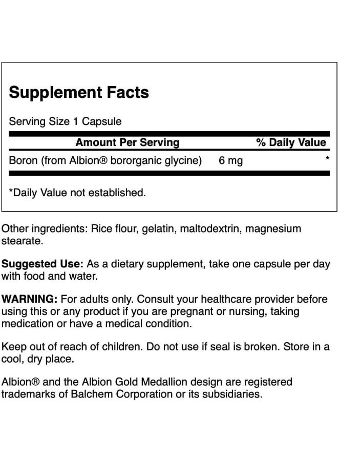 Swanson Boron Bororganic Glycine, 6 mg 60 Caps