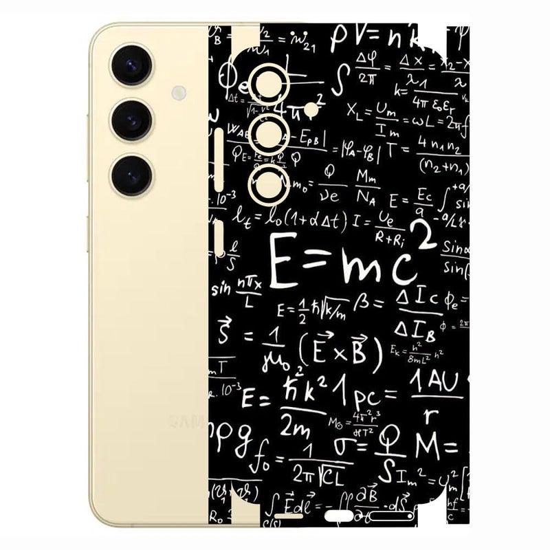 AtOdds - Compatible for Samsung Galaxy S24 (5G) - Mobile Back Skin Sticker - Lamination - Back Film Wrap (Coverage - Back+Camera+Sides) (Design - E=mc2) - Image 1