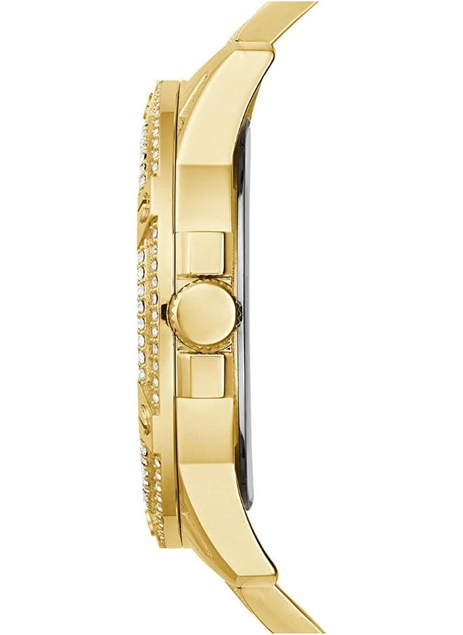 GUESS GUESS US Men's Gold-Tone Rhinestone Cut-Through Watch  - Image 3