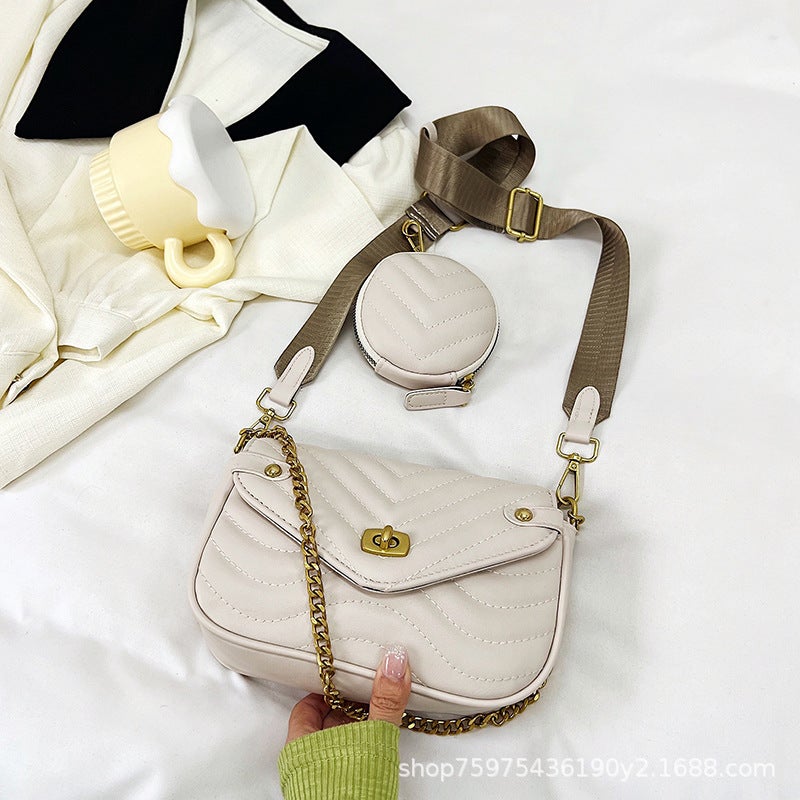 French Texture Small Bag For Women Women'S Bag Summer Shoulder Bag High-End Chain Crossbody Small Square Bag - Image 2