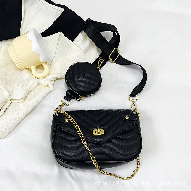 French Texture Small Bag For Women Women'S Bag Summer Shoulder Bag High-End Chain Crossbody Small Square Bag - Image 1