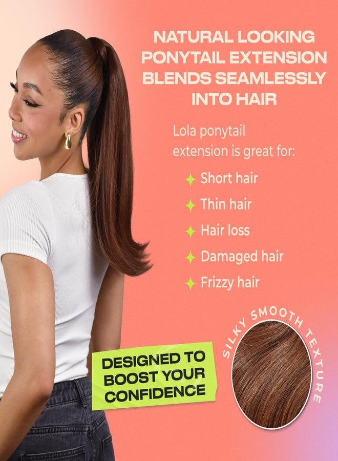 INH Hair Lola Ponytail Extension - Chocolate Brown | Lola 17 inch Clip in Straight Pony with Swoop, Secure Comb Base and Wrap Around Design, Mid-length for Women, Lightweight Vegan Synthetic Hair - Image 5
