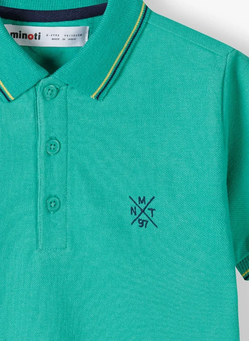 MINOTI Teen Polo Shirt with Short Sleeves and Button Placket