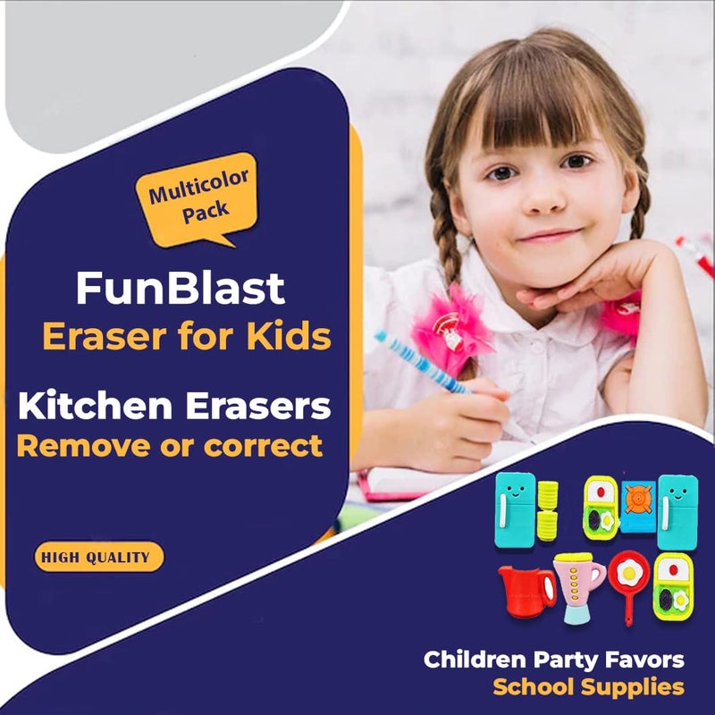 FunBlast ممحاة بموضوع المطبخ من فن بلاست للأطفال - مجموعة قرطاسية، ممحاة مطاطية وكاواي، هدية عودة فاخرة لعيد الميلاد (6) - Image 5