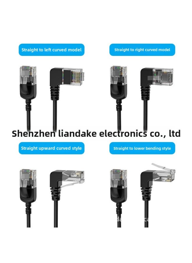 Generic RJ45 Network Cable Class 6 Gigabit High-speed Network Cable Ultra-fine Elbow Computer Connection Router Switch-Color:Straight To Right Bend-Line Length:2 M  - Image 5