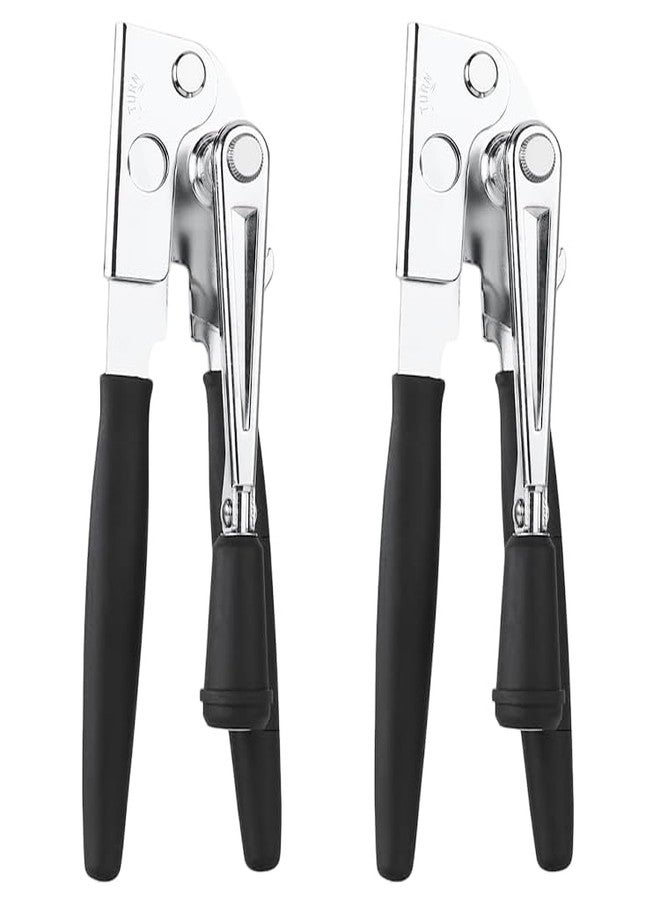 FUJIDENSO 2 Pack Commercial Grade Heavy Duty Manual Can Opener with Easy Crank Folding Handle, Super Thick 20GA 2.0mm Steel with Chrome Plate Finish, Fit All Size Large Cans - Image 1