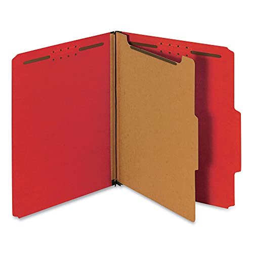 Universal UNV10203 Bright Colored Pressboard Classification Folders - Letter, Ruby Red (10/Box) - Image 1