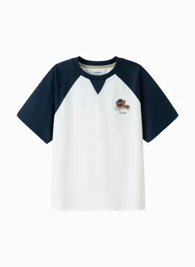 Balabala Kids Boy Round v-neck short-sleeved T-shirt