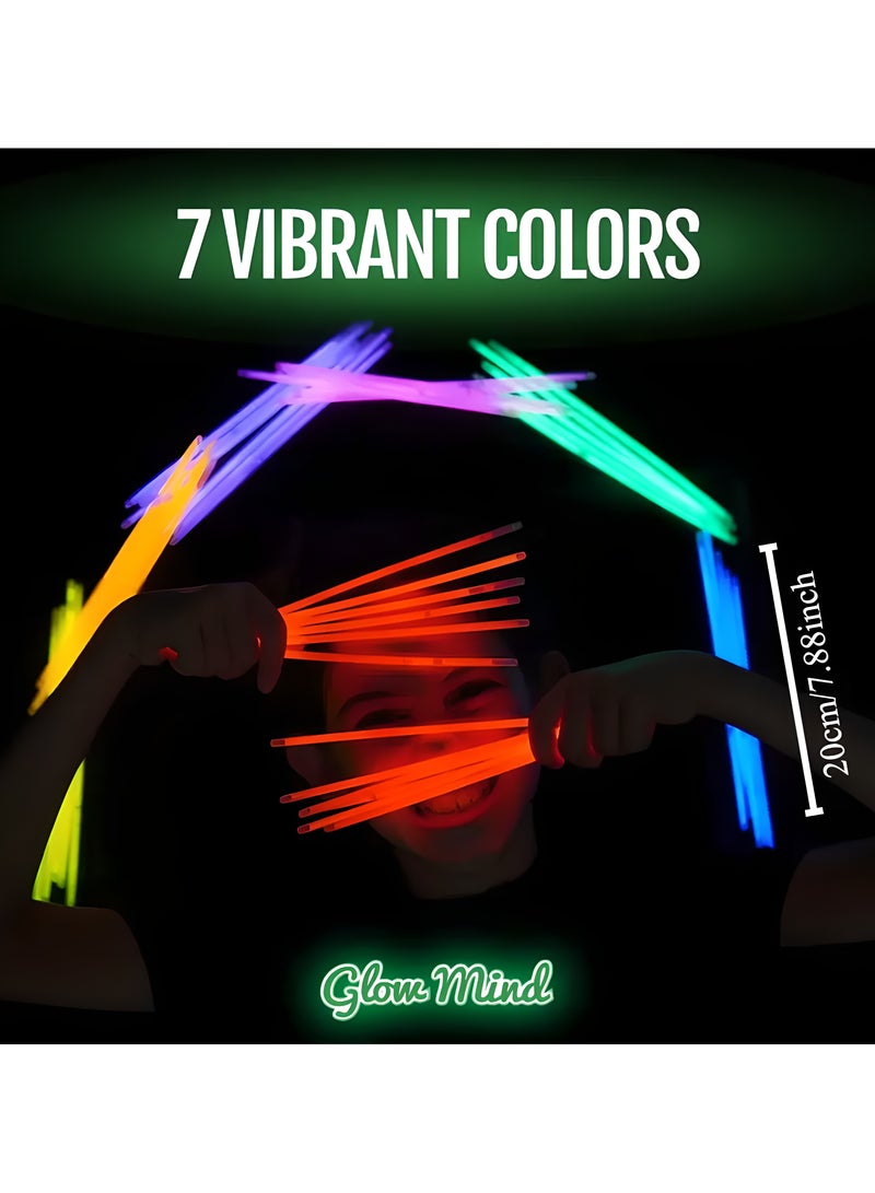 LIXADA 100pcs Ultra Bright Glow Sticks - 20.32cm Mixed Colors Bracelets & Necklaces, PVC Party Favors for Youngsters The Dark Party Supplies for Night Events Safety Party Favors Concerts Rave Sports, Gift for Kids Age 3+ (Sticks Random Color) - Image 3