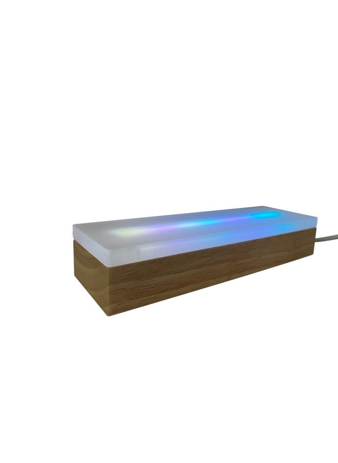 Generic - Solid Wood LED Lamp Luminous Base 3D Acrylic Night Light DIY Beech Table Lamp Rectangular Lighting Base-Color:Adjustable Brightness Three Color Light 1.5 Meters Switch Line-Dimensions:15*4.5 Thick Matte Board - Image 1