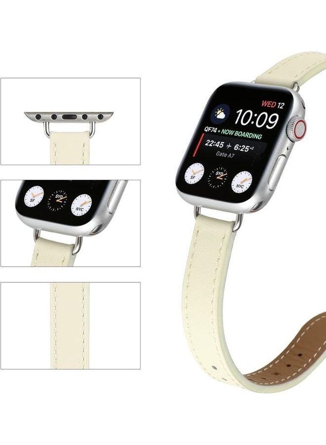 نيبمينينت سوار بديل لساعة أبل سيريز 7/6/5/4/3/2/1/SE مقاس 42/44/45 مم أبيض - Image 4