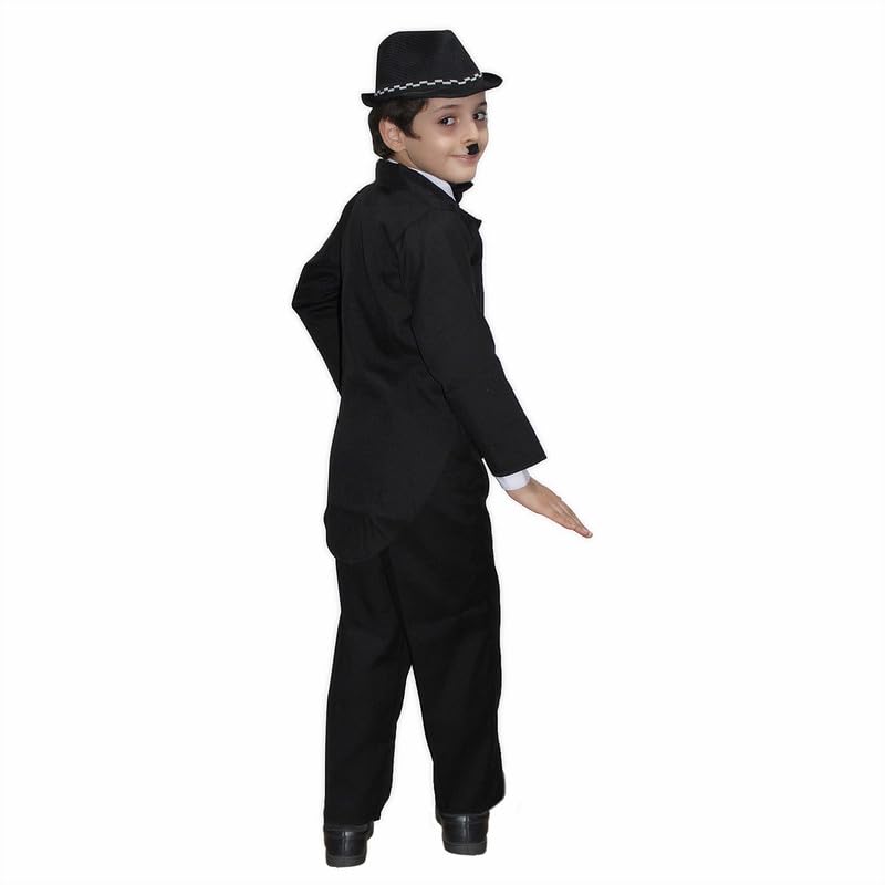 Kaku Fancy Dresses زي كاكو الفاخر لشخصية الكوميديا تشارلي شابلن - أسود وأبيض، 5-6 سنوات، للأولاد - Image 4