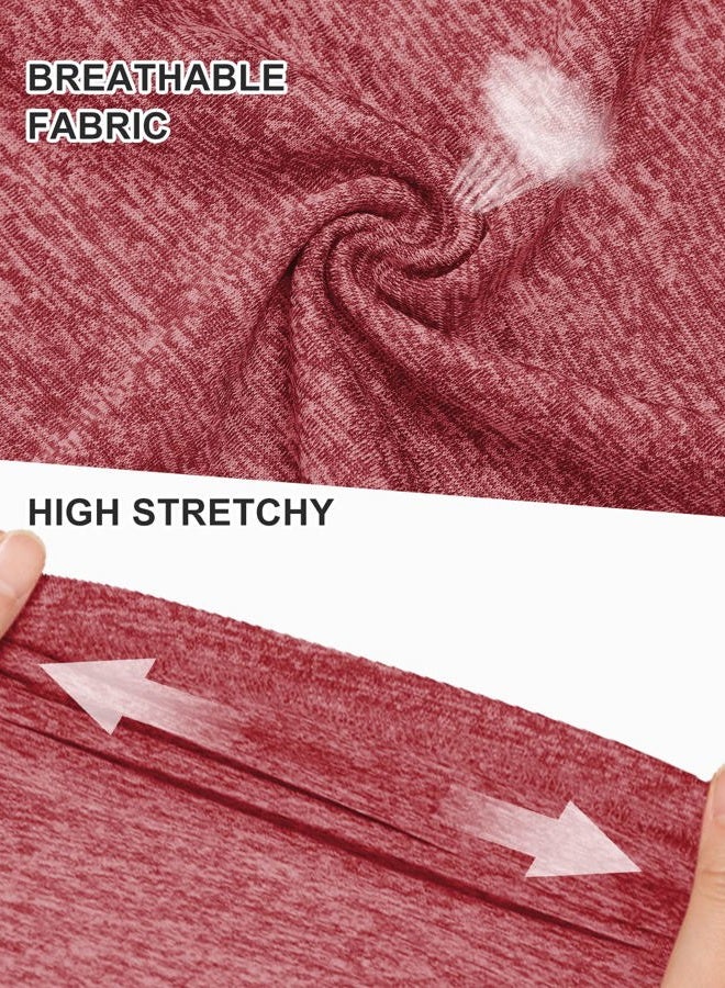 connche Kimmery Women's Short Sleeve Yoga Tops Activewear Running Workout T-Shirt, Red, L - Image 3