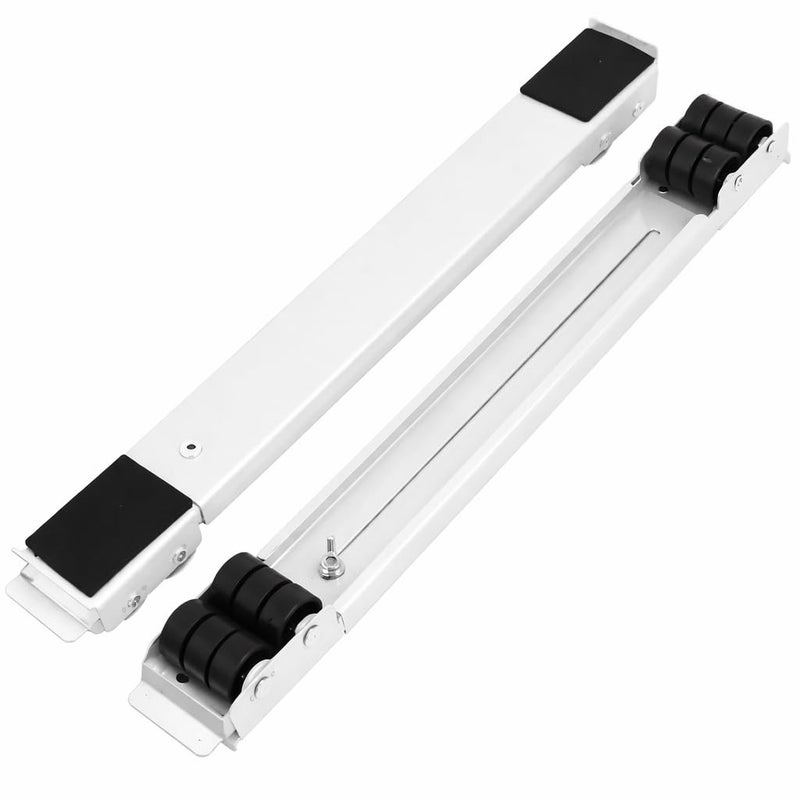 Furniture Moving Stand Roller Adjustable Base With 24 Wheels And Brake Heavy Duty Appliance Dolly For Refrigerator Washer Dryer Load Capacity 200 Kg Set 2 Pcs Expandable 45 To 70 Cm (White) - Image 1