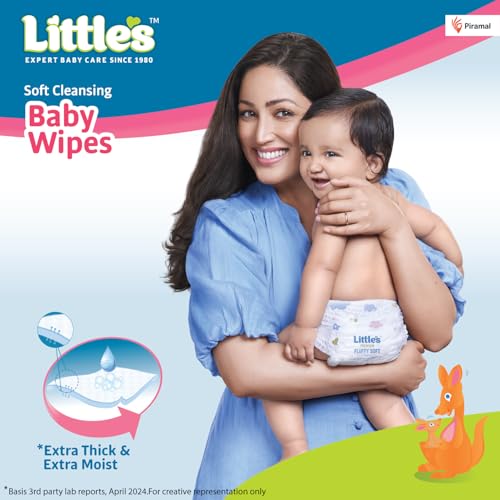 Little's Soft Cleansing Baby Wipes | 80 Wipes x 10 - 800 Wipes | Extra Thick & Moist Wet Wipes for Baby's | Prevents Rashes & Redness with Goodness of Aloe Vera, Vitamin E & Jojoba Oil - Image 2