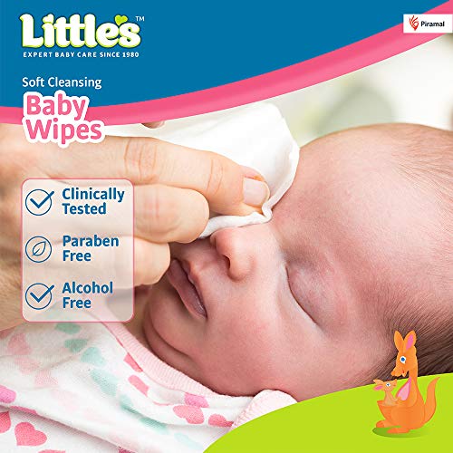 Little's Soft Cleansing Baby Wipes | 80 Wipes x 10 - 800 Wipes | Extra Thick & Moist Wet Wipes for Baby's | Prevents Rashes & Redness with Goodness of Aloe Vera, Vitamin E & Jojoba Oil - Image 4
