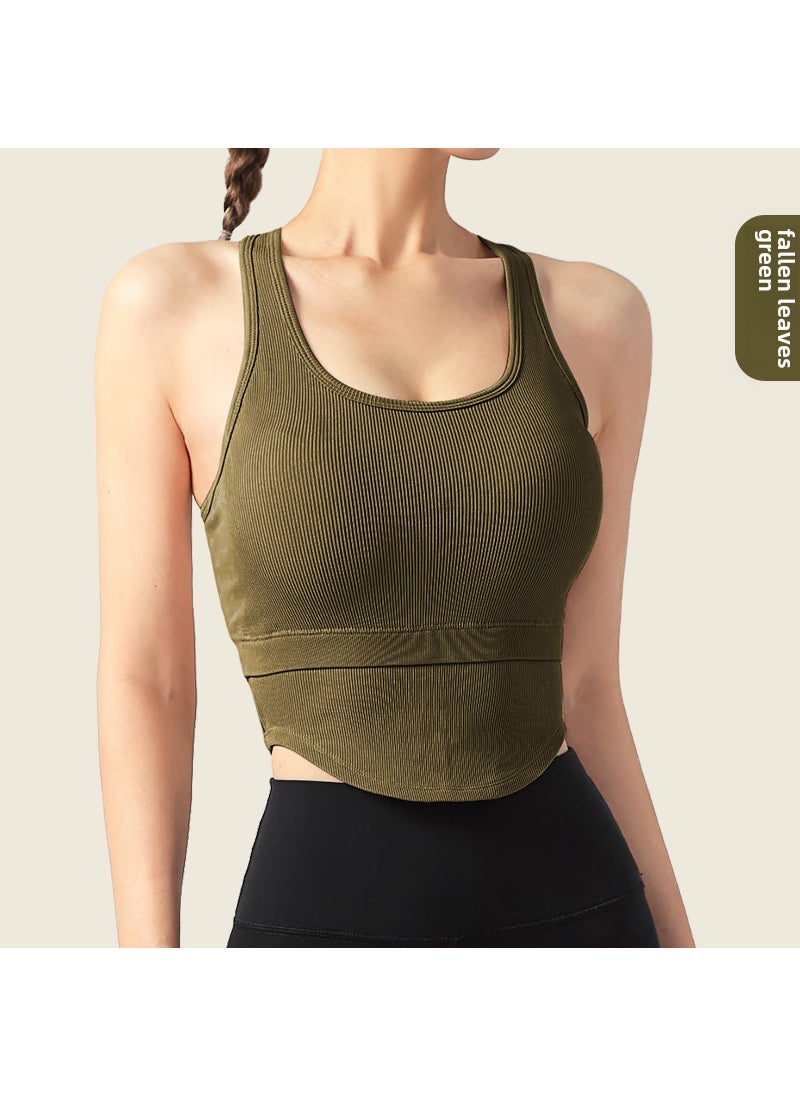 Generic - Breathable Yoga Tank Top with Built-in Bra Deciduous green - Image 1