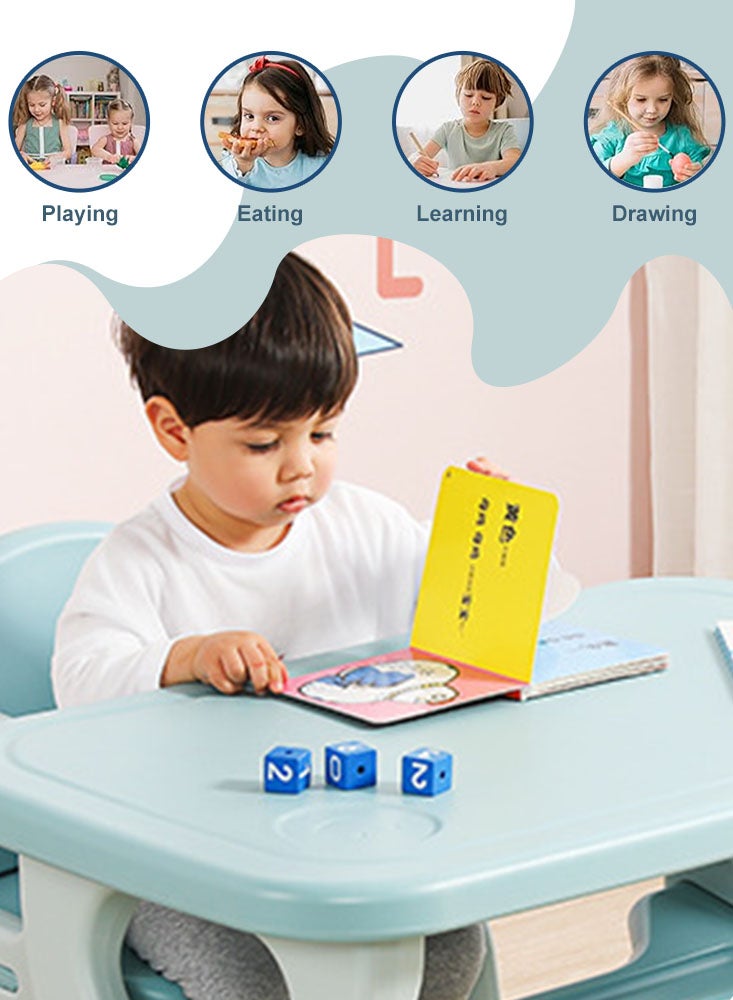 Perfii Toddler Table and Chair Set with Storage, Perfect for Kindergarten, Durable, Easy to Clean, Fun for Activities, Ideal Preschool Furniture  - Image 4