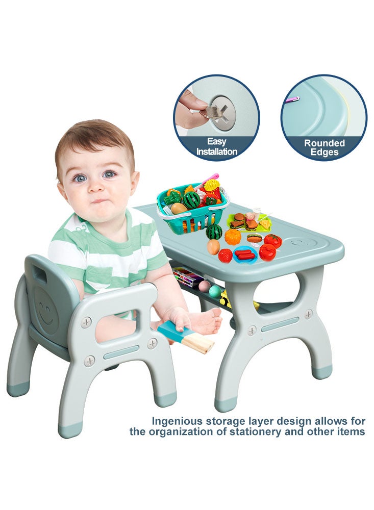 Perfii Toddler Table and Chair Set with Storage, Perfect for Kindergarten, Durable, Easy to Clean, Fun for Activities, Ideal Preschool Furniture  - Image 5