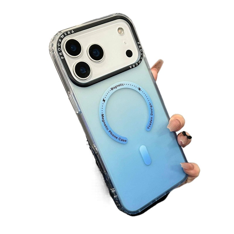 MagSafe iPhone 13 Pro Shockproof PC Case for iPhone 13 and Matte Finish and Scratch Resistant in Blue for Family Use - Image 1